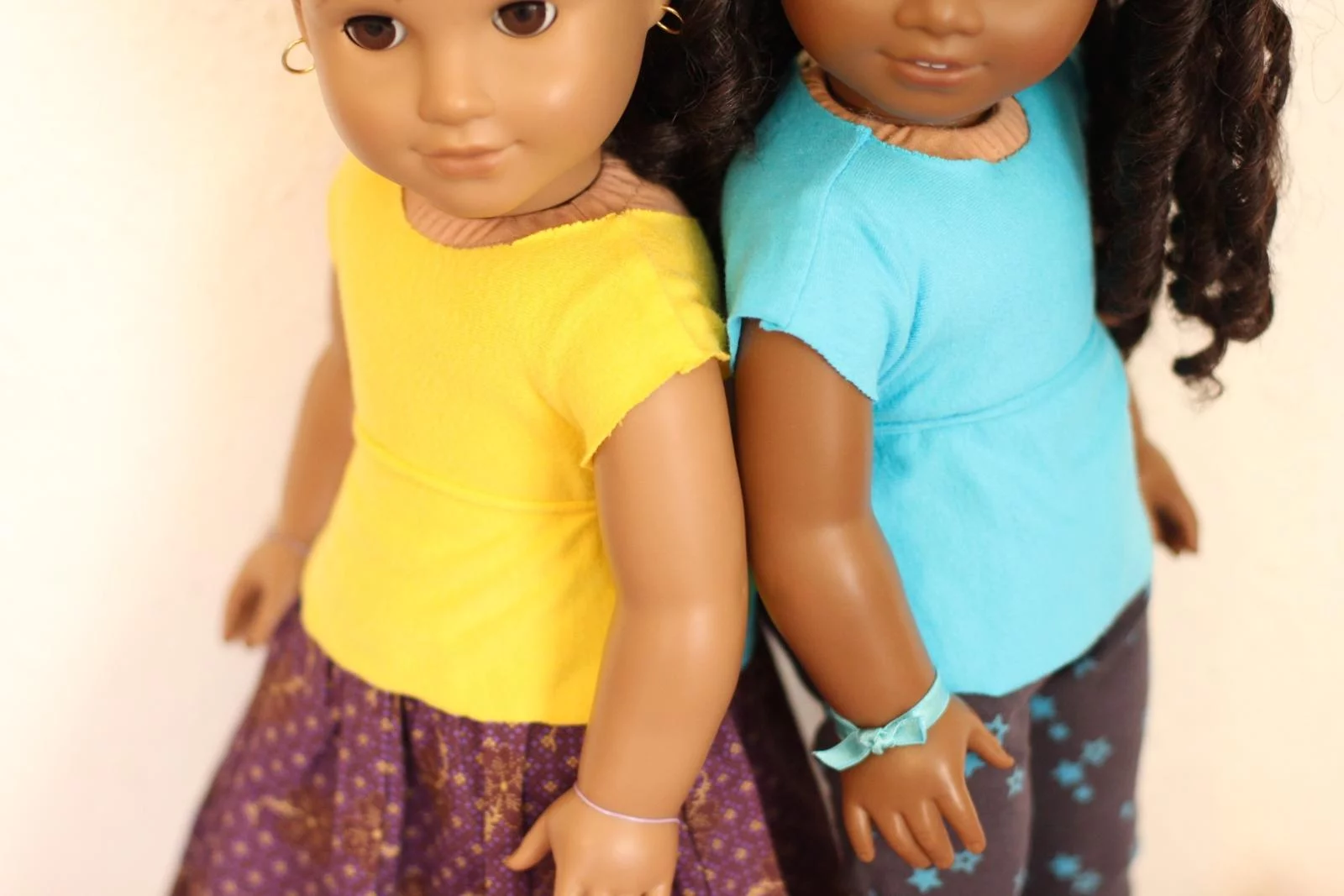 no-sew american girl doll shirt both dolls