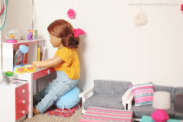 american girl doll desk room setup