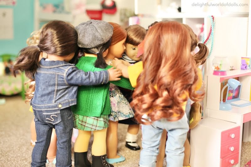 american girl doll group hug