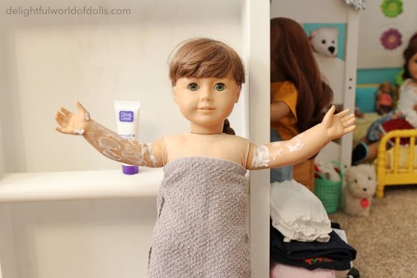 remove american girl doll stains