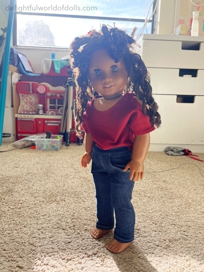 curl american girl doll hair